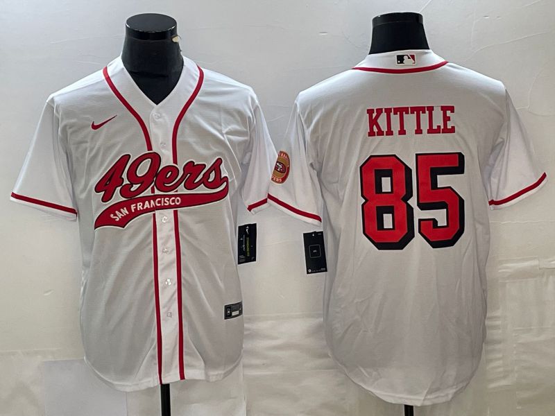 Men San Francisco 49ers #85 Kittle White Nike 2023 Co Branding Game NFL Jersey style 1